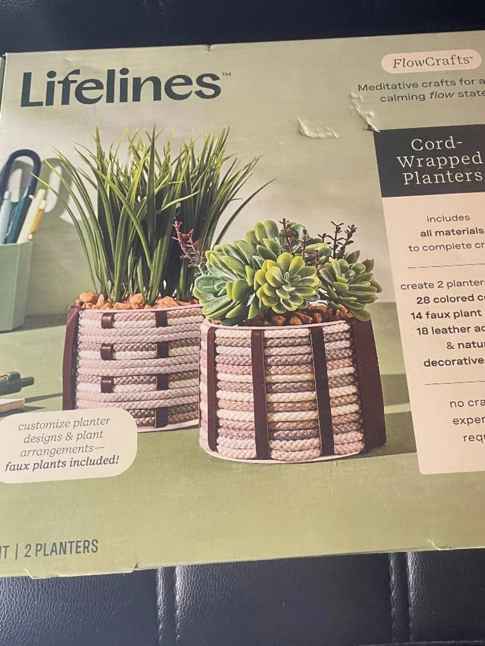 Lifelines FlowCrafts, Cord-Wrapped Planters-NWT